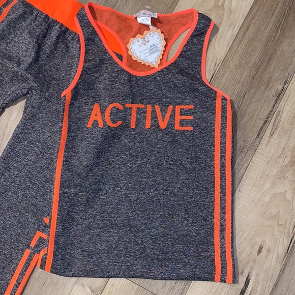 Active wear set in gray & orange one size NWT - Picture 3 of 9